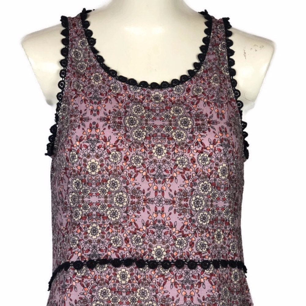Lauren Conrad Pink Floral Sleeveless Blouse